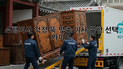 소형이사, 걱정 뚝! 맞춤 이사 유형 선택 가이드